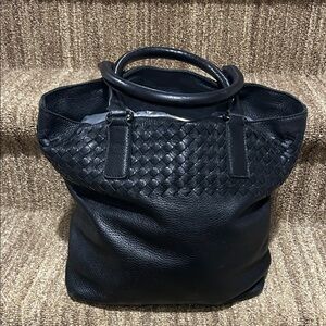 Bottega Veneta Black Woven Leather tote